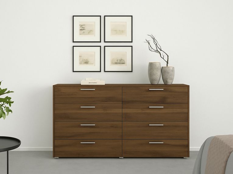 Credenza noce 140x40x81h cm 8 cassetti - Urduja