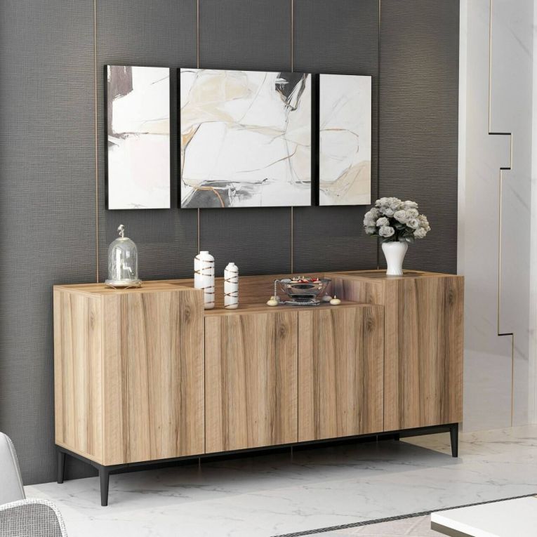 Credenza noce 160x42x75h cm 4 ante - Picea