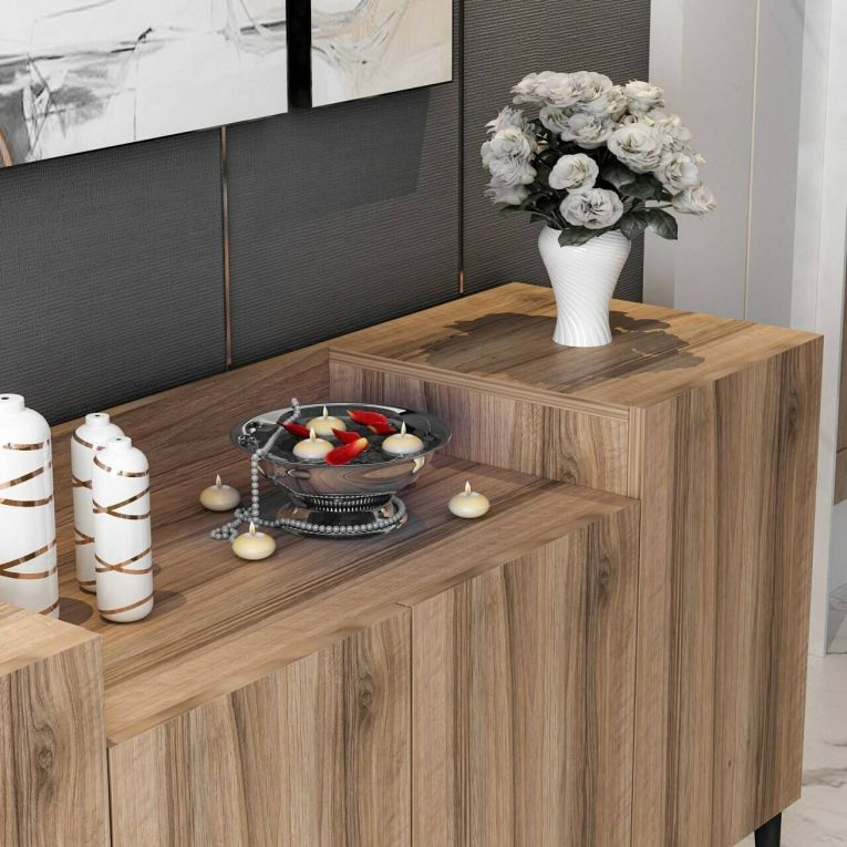 Credenza noce 160x42x75h cm 4 ante - Picea