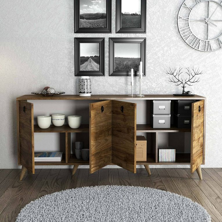 Credenza noce 180x45x80h cm 4 ante - Ernie
