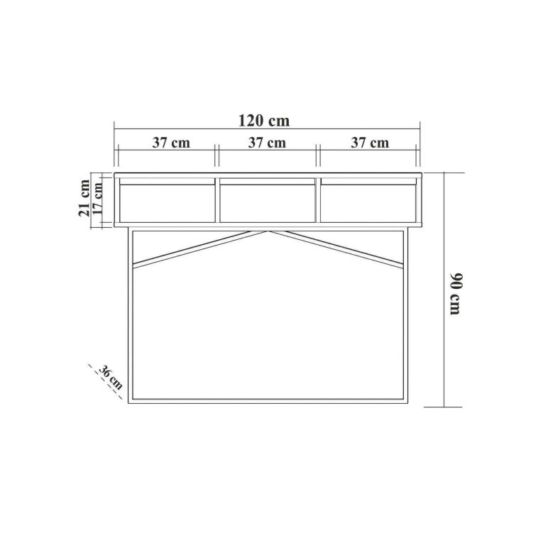 Credenza noce e nera 120x36x90h cm 3 cassetti - Avetrana