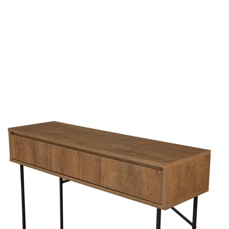 Credenza noce e nera 120x36x90h cm 3 cassetti - Avetrana