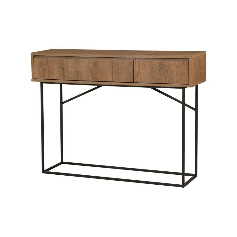Credenza noce e nera 120x36x90h cm 3 cassetti - Avetrana