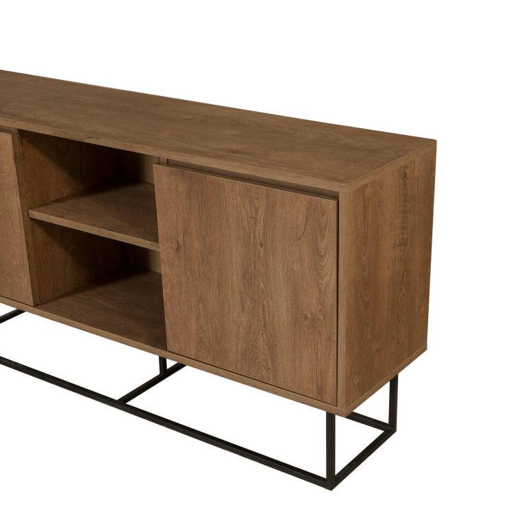 Credenza noce e nera 140x36x72h cm 3 ante - Levante