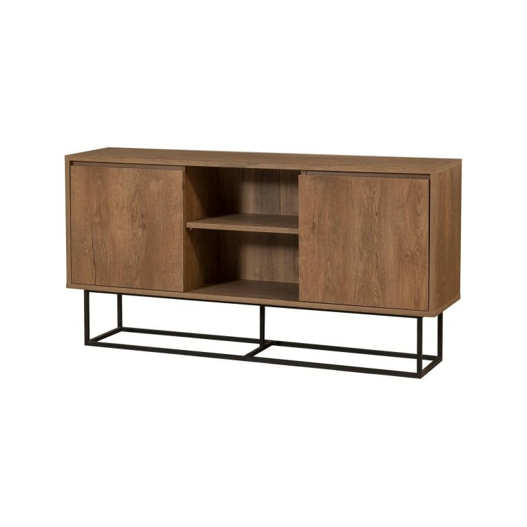 Credenza noce e nera 140x36x72h cm 3 ante - Levante