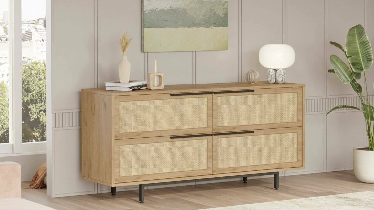 Credenza noce e quercia 160x44x74h cm 2 ante - Anterivo