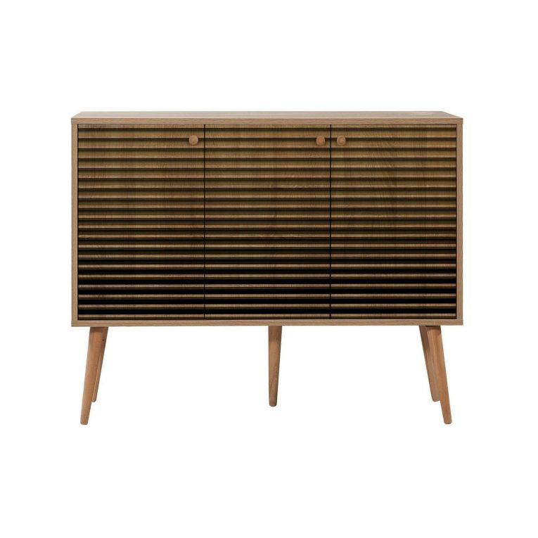 Credenza Nunki, Buffet da soggiorno, Madia da salotto, Dispensa moderna da cucina, 120x36h90 cm, Quercia
