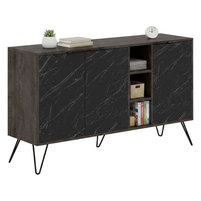Credenza ossido e nera marmo 142x35x83h cm 3 ante - Alin