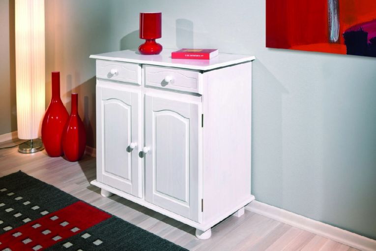 Credenza Paderborn, Buffet da soggiorno, Madia da salotto, Dispensa da cucina, 88x43 h87 cm, Bianco
