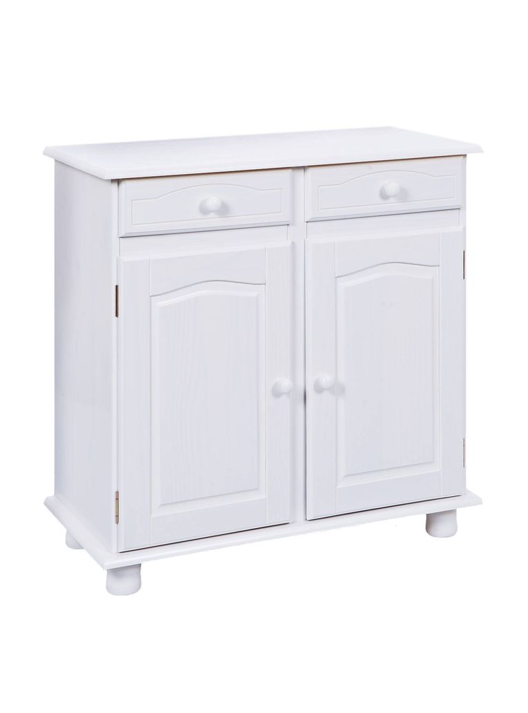 Credenza Paderborn, Buffet da soggiorno, Madia da salotto, Dispensa da cucina, 88x43 h87 cm, Bianco