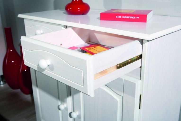 Credenza Paderborn, Buffet da soggiorno, Madia da salotto, Dispensa da cucina, 88x43 h87 cm, Bianco