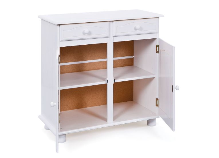 Credenza Paderborn, Buffet da soggiorno, Madia da salotto, Dispensa da cucina, 88x43 h87 cm, Bianco