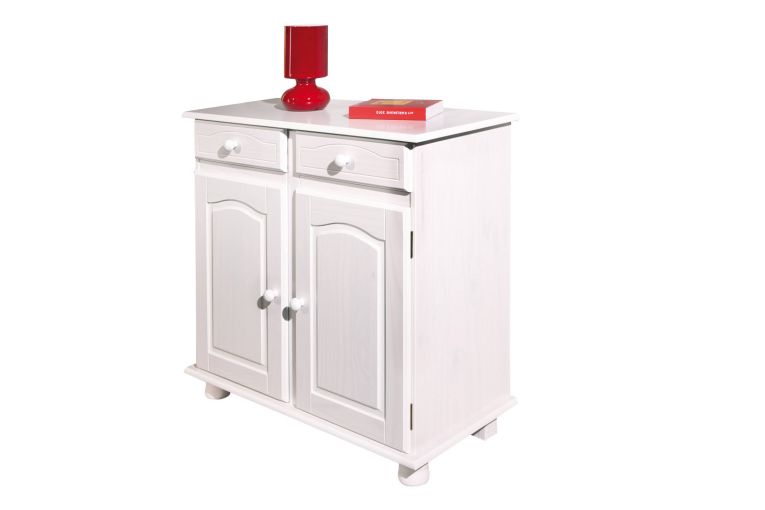 Credenza Paderborn, Buffet da soggiorno, Madia da salotto, Dispensa da cucina, 88x43 h87 cm, Bianco