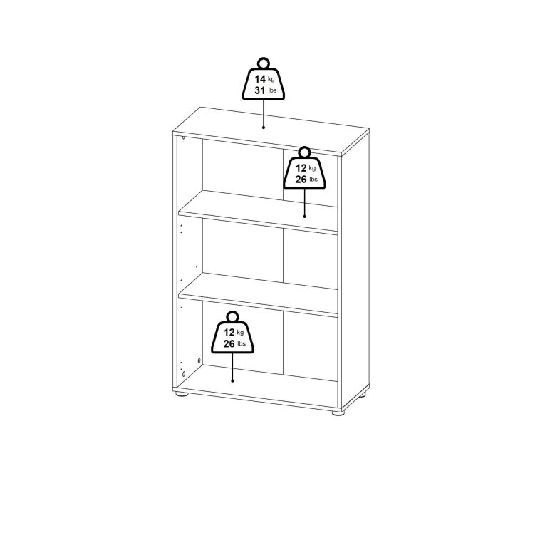 Credenza Perrine, Buffet da soggiorno con ante, Madia da salotto, Credenza moderna, 80x34 h124 cm, Rovere e Bianco