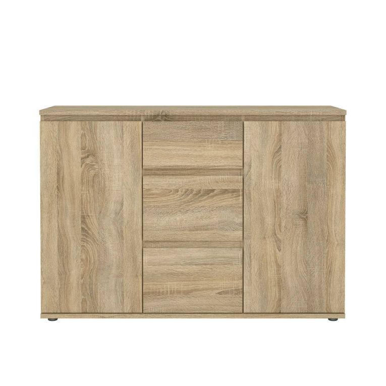 Credenza quercia 119x40x83h cm 2 ante e 3 cassetti - Zumpano