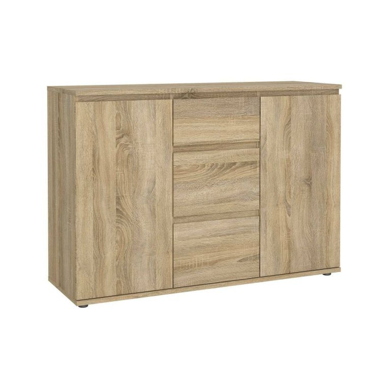 Credenza quercia 119x40x83h cm 2 ante e 3 cassetti - Zumpano