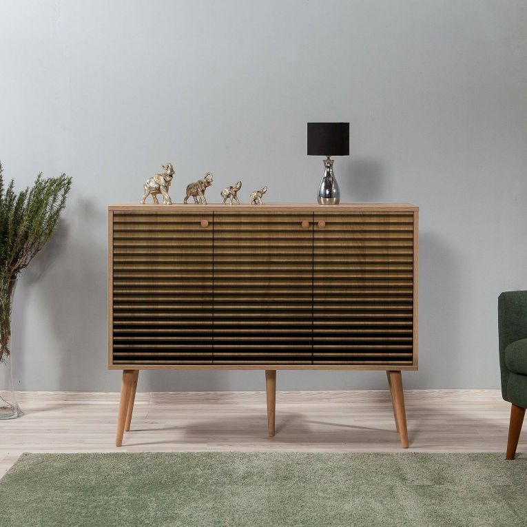 Credenza quercia 120x36x90h cm 3 ante - Arzumia