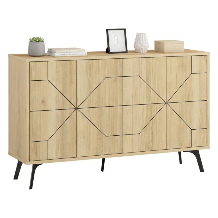 Credenza quercia 123x35x62h cm 4 ante - Earl