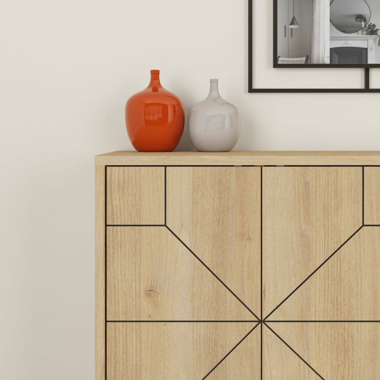 Credenza quercia 123x35x62h cm 4 ante - Earl