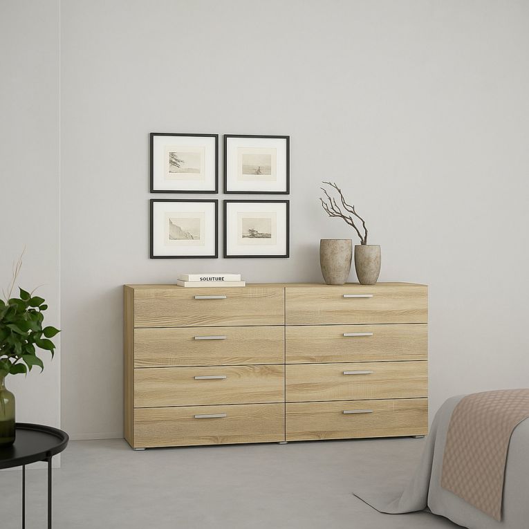 Credenza quercia 140x40x81h cm 8 cassetti - Phethai