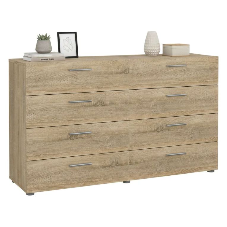 Credenza quercia 140x40x81h cm 8 cassetti - Phethai
