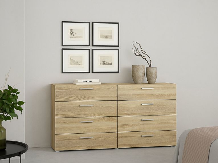 Credenza quercia 140x40x81h cm 8 cassetti - Phethai