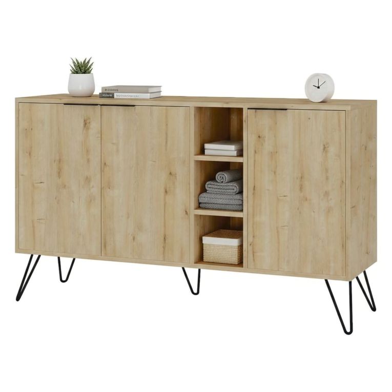 Credenza quercia 142x35x83h cm 3 ante - Alin