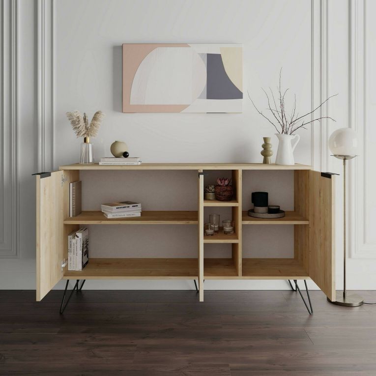 Credenza quercia 142x35x83h cm 3 ante - Alin