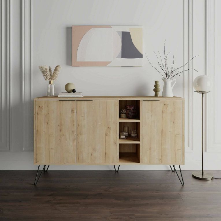 Credenza quercia 142x35x83h cm 3 ante - Alin
