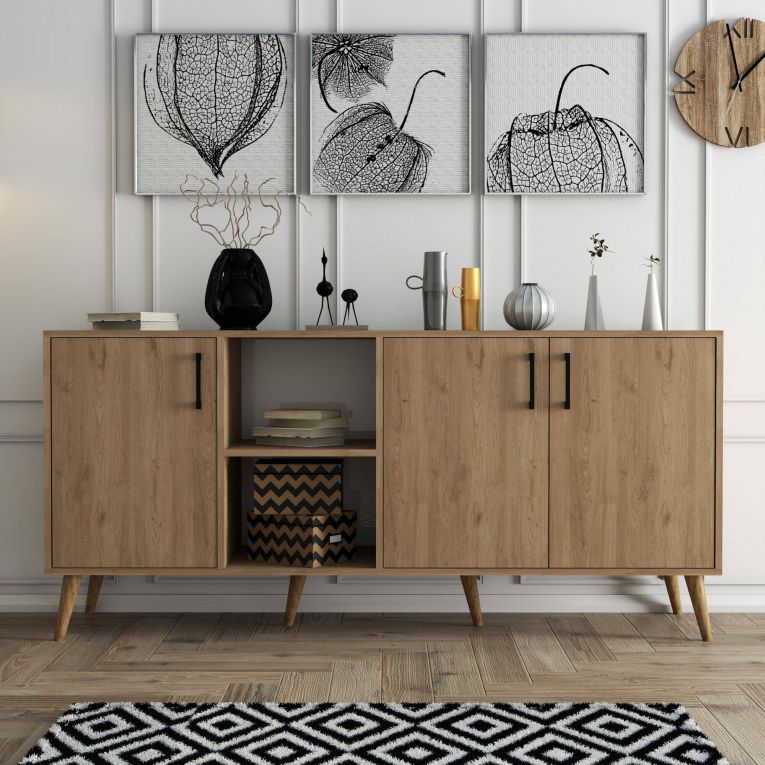 Credenza quercia 180x45x80h cm 3 ante - Vardah