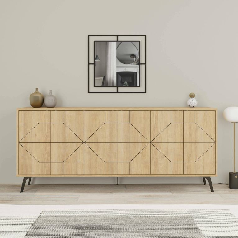 Credenza quercia 184x35x77h cm 4 ante - Earl