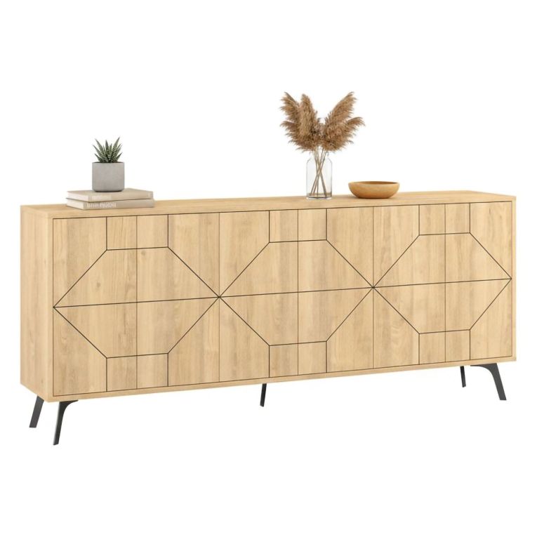 Credenza quercia 184x35x77h cm 4 ante - Earl