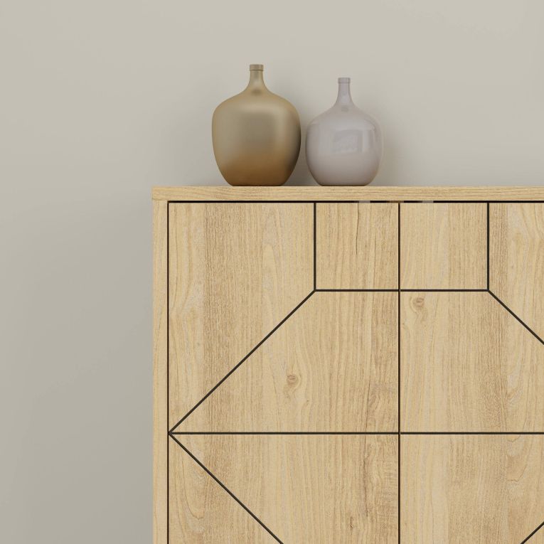 Credenza quercia 184x35x77h cm 4 ante - Earl