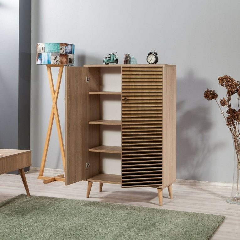 Credenza quercia 80x36x127h cm 2 ante - Andalusite