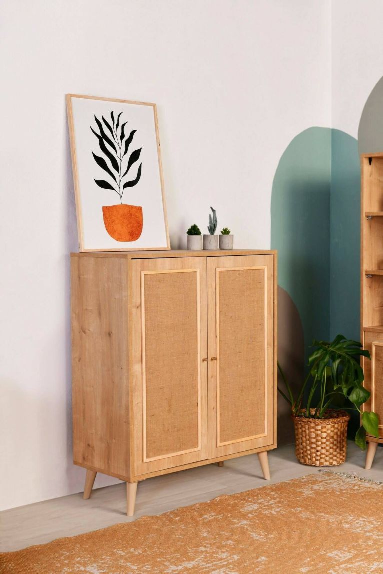 Credenza quercia 90x40x110h cm 2 ante - Albiano