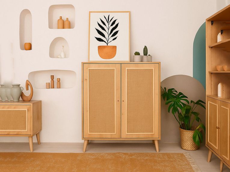 Credenza quercia 90x40x110h cm 2 ante - Albiano