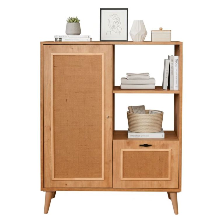 Credenza quercia 90x40x110h cm 2 ante - Jingu