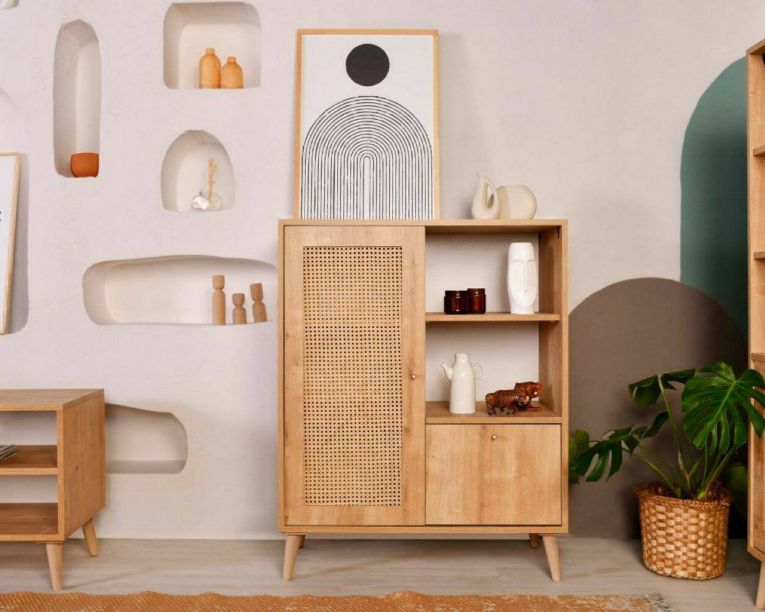Credenza quercia 90x40x110h cm 2 ante - Sfalerite