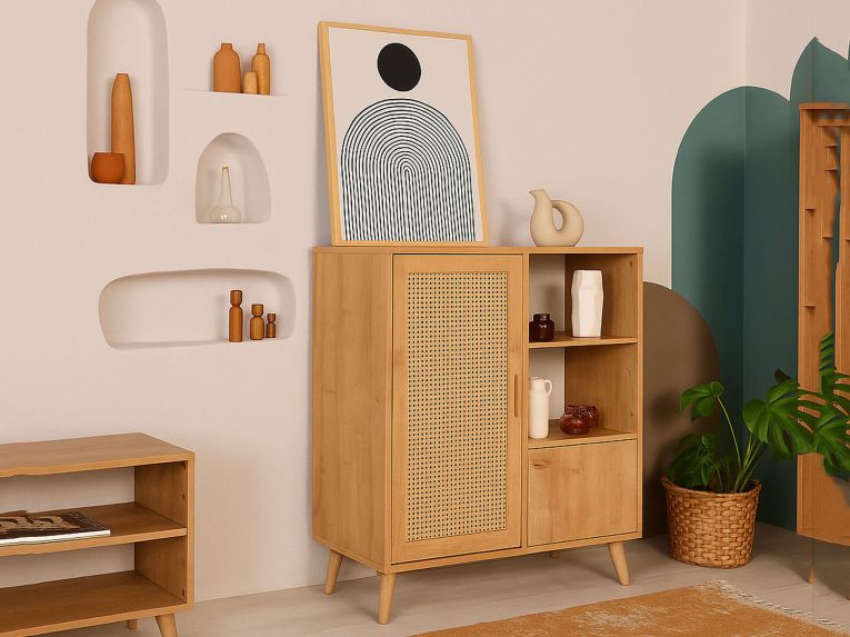 Credenza quercia 90x40x110h cm 2 ante - Sfalerite