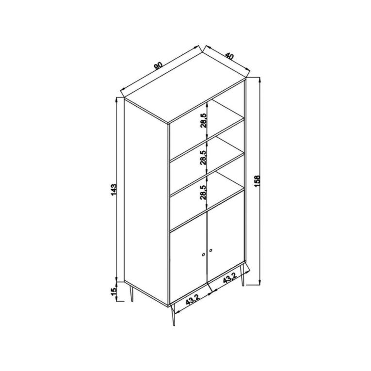 Credenza quercia 90x40x110h cm 2 ante - Skopje