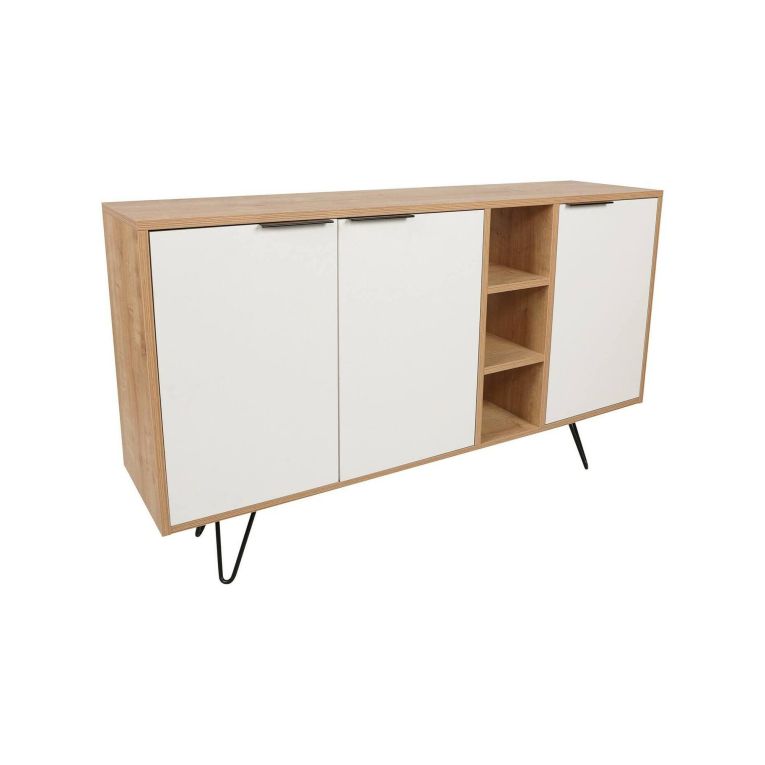 Credenza quercia e bianca 142x35x83h cm 3 ante - Arlene