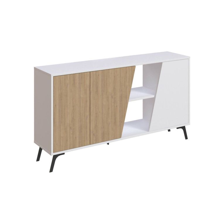 Credenza quercia e bianca 150x35x82h cm 2 ante - Margravi