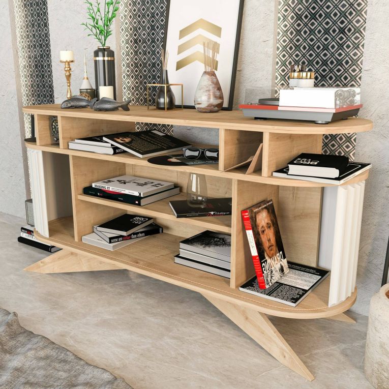 Credenza quercia e bianca 150x43x75h cm 2 ante - Joy