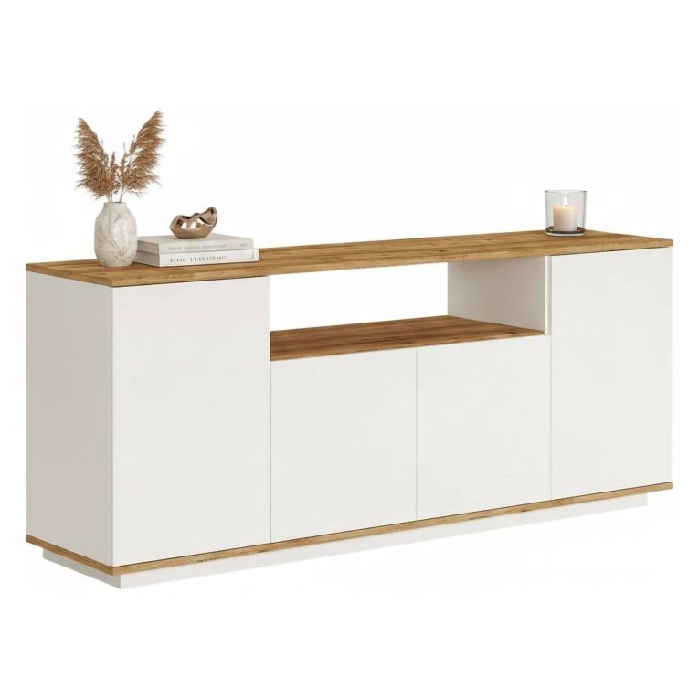 Credenza quercia e bianca 180x44x75h cm 3 ante - Aziz