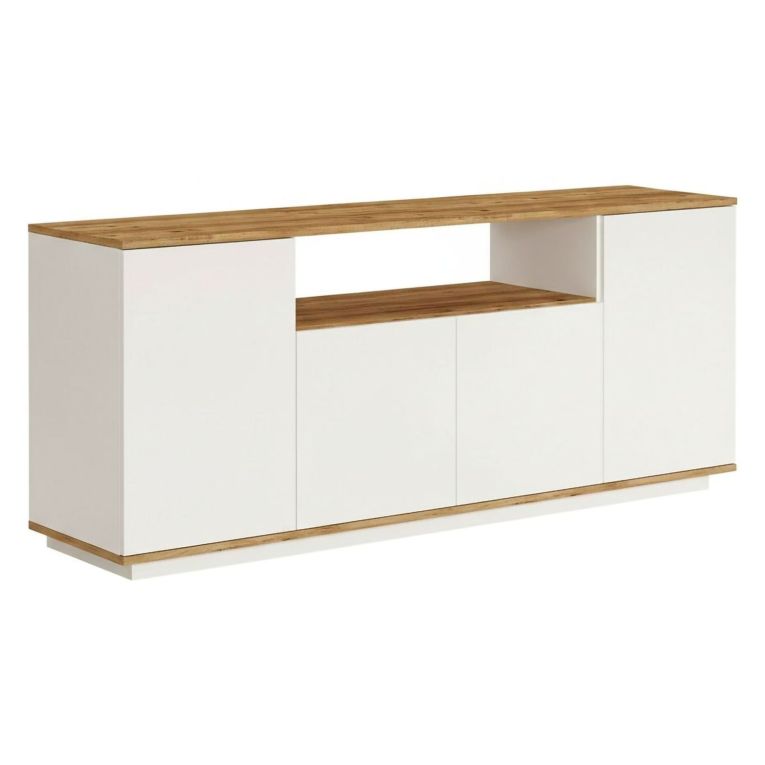 Credenza quercia e bianca 180x44x75h cm 3 ante - Aziz