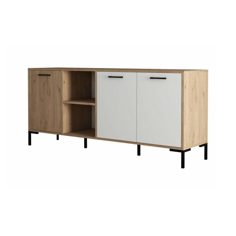Credenza quercia e bianca 180x45x80h cm 3 ante - Hato