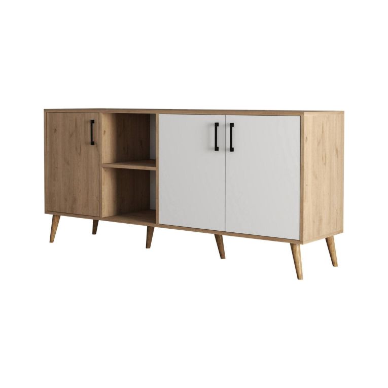 Credenza quercia e bianca 180x45x80h cm 3 ante - Vardah