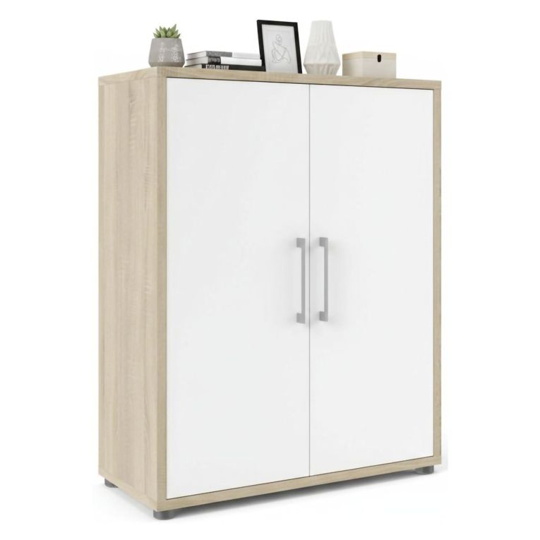 Credenza quercia e bianca 89x40x113h cm 2 ante - Warszawa