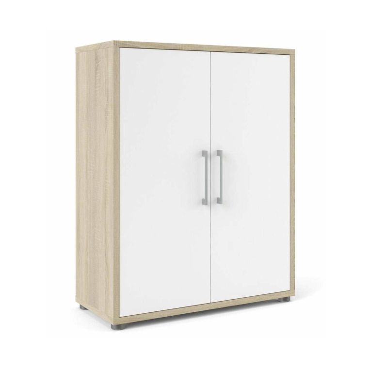 Credenza quercia e bianca 89x40x113h cm 2 ante - Warszawa