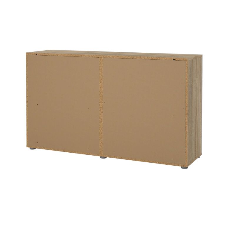 Credenza quercia e bianco lucida 140x40x81h cm 8 cassetti - Phethai